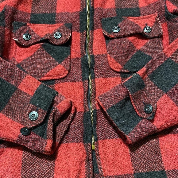 True vintage Woolrich wool Buffalo plaid light jacket - Picture 4 of 5